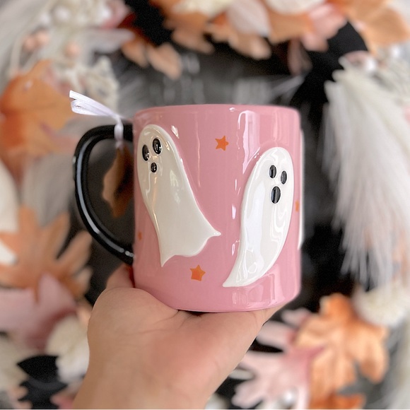 LANG Other - ✨NEW👻LANG Pink Ghosts Mug with Black Handle🩷